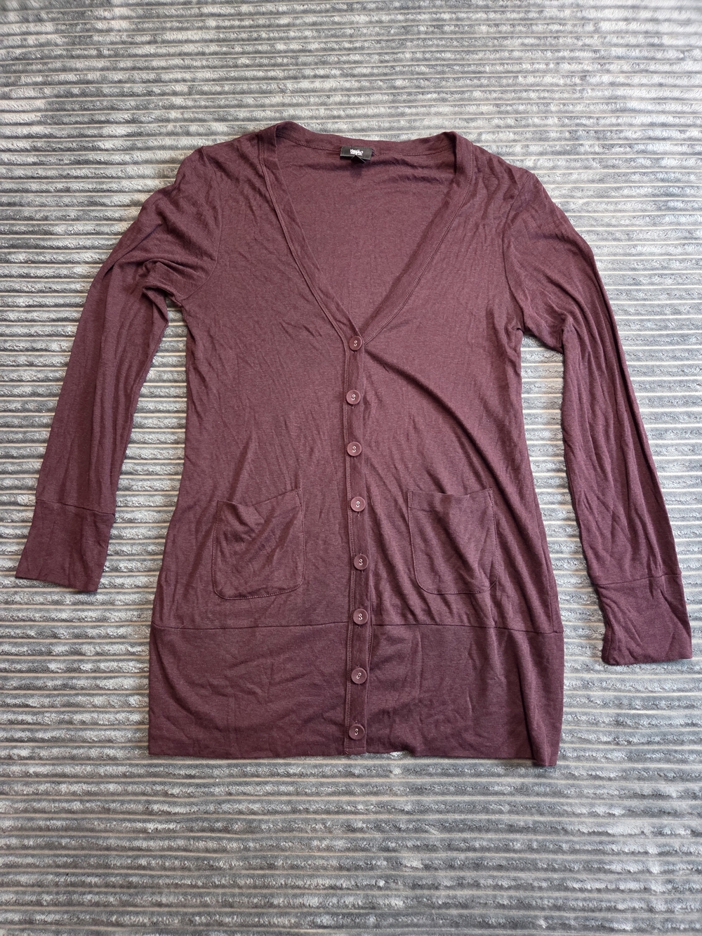 Mossimo Supply Co. Long Sleeve V-Neck Cardigan - Burgundy